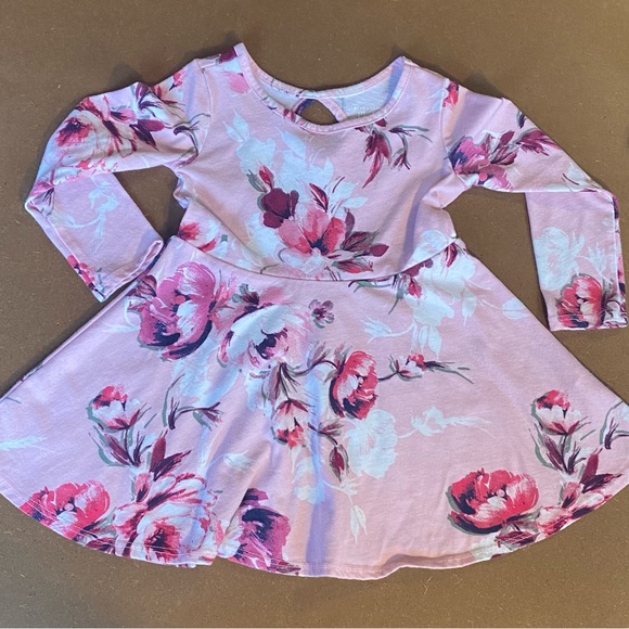 Children’s Place Toddler Long Sleeve Pink Floral Dress | 18-24M